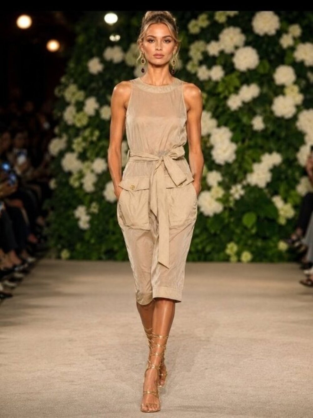 SAINT LAUREN RUNWAY  Belted shell dress Size 40FR, S/M US NEW